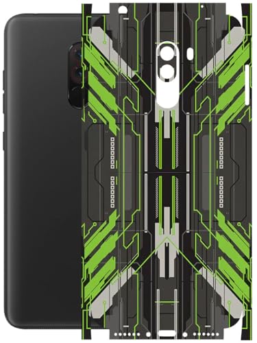 Image of AtOdds - Full Body Back Screen Guard Protector Film - Lamination Wrap Skin Sticker Compatible with Poco F1 | Scratchproof Matte Finish (Cyber Green)