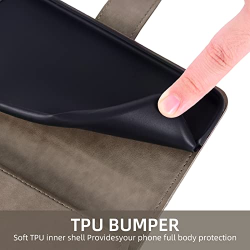 Asuwish Compatible With Motorola Moto X4 Wallet Case And Tempered Glass Screen Protector Flip Card Holder Stand Cell Phone Cover For Motox4 X 4Th Generation 4X 4 Gen Android One Xt1900-1 Women Grey #TOP7