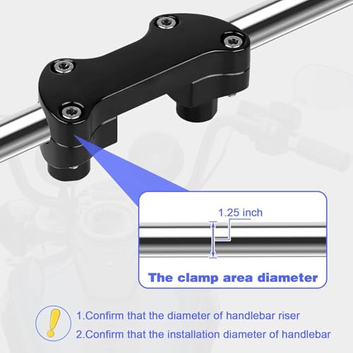 Image of 1 inch Handlebar Riser /Top Clamp Kit 1.5 inch Tall for Harley Touring Sportster Softail Dyna (Rise Height: 1.5 inch, For 1 inch Bar) (1'' Handlebar Top Riser Clamp-Black）