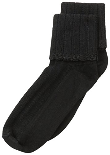 Jefferies Socks Girl's Shiny Scallop Turn Cuff Socks 3 Pair Pack