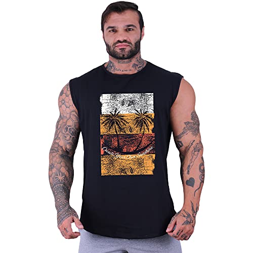 Kit 4 Regatas Machão Longline Masculina MXD Conceito Sem Manga Treino Academia Musculação Estampada