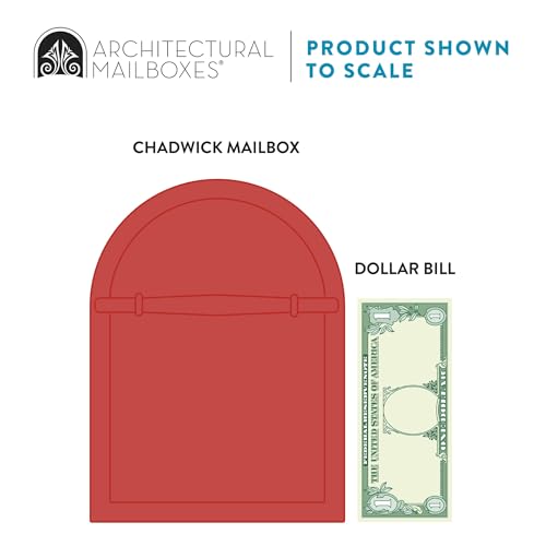 Image of Architectural Mailboxes Chadwick Post Mount Mailbox, Red, Medium | Galvanized steel build for outside with weather-resistant build and rust-resistant powder-coat finish. USPS approved.
