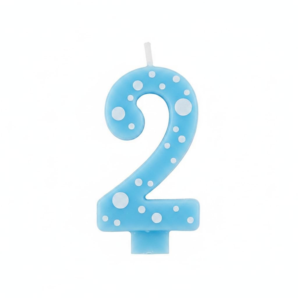 Candela di Compleanno a Pois, 12,5 cm (azzurro 2)