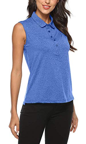 Image of AIRIKE Golf Polo Shirts for Women Sleeveless Summer Sports Athletic Fashionable Workwear-Quick Dry Womens Tank Tops