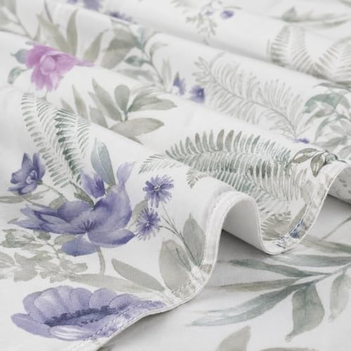 Image of la'amour 100% Cotton Elastic Fitted Bedsheets with 2 King Size Pillow Covers Double Bed with All Around Elastic Supersoft Size - 72 King Sizex78+10 inches Light Lavender 200 tc - 220 tc