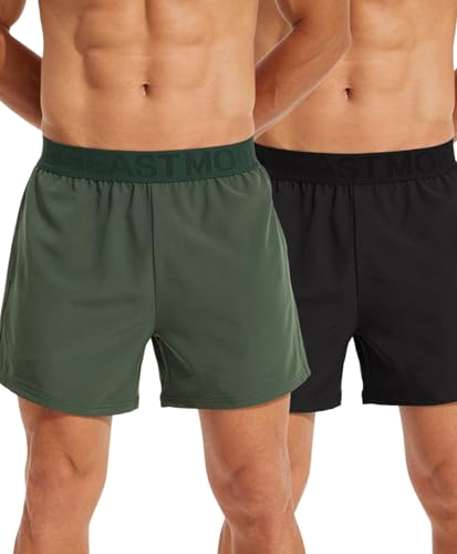 Mens 2 Packs Gym Workout Shorts Lightweight Quick Dry Training Running 5 inch Two Packs Shorts