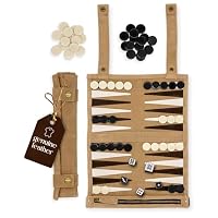 Backgammon Voyage En Cuir – Plateau Roulable 25x35 Cm, Sac Inclus – JOAASU