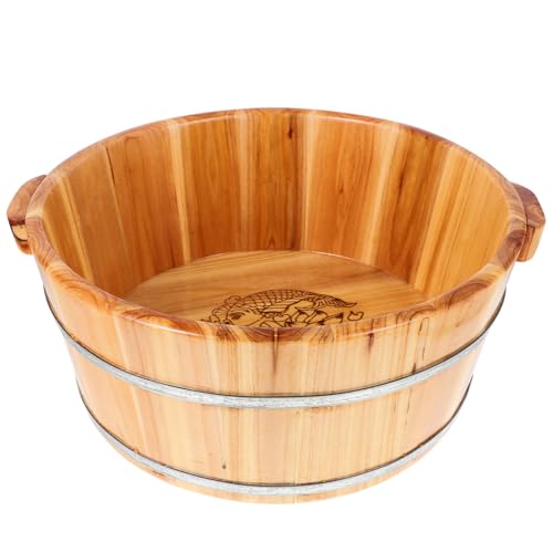 Bañera de madera para pies 36 cm para masajes y spa miniatura 1