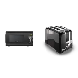 RCA RMW733-BLACK RMW733 0 7 Cu Ft Microwave Black BLACK DECKER 2-Slice Toaster T2569B Extra Wide Slots 6