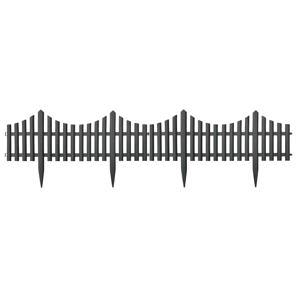 Lot de 17 bordures de pelouse anthracite - 10 m - En polypropylène - Pour jardin et parterre de fleurs - Résistant aux UV - Bordure de pelouse pour l'aménagement paysager - Bordure en plastique