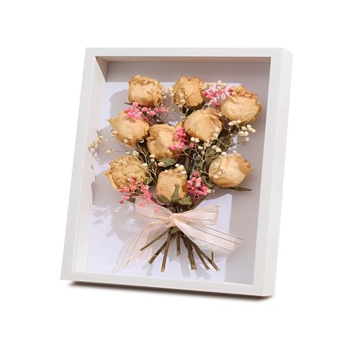 HMCEY Marcos de Fotos 3d Profundidad 20.2x20.2 cm,Profundo para Objetos Marco para Flores Secas,Cuadrada Rellenable Marco de Caja de Sombra,Recuerdos Marcos Cuadros 3d,Shadow Box para Ramos de Boda