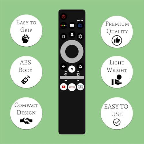 Image of BLACKSHEEP Compatible of Haier Bezel Less Tv Remote Original HTR-U29A Model Suitable to LE43K6600SG Hot Keys Netflix, YouTube and Prime Video - Use for LCD LED OLED QLED UHD 4K Android TVs, Black