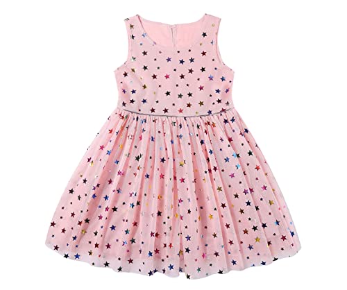 DaniChins Girls Sleeveless Tutu Dress Layered Tulle Sparkle Dress for Girls