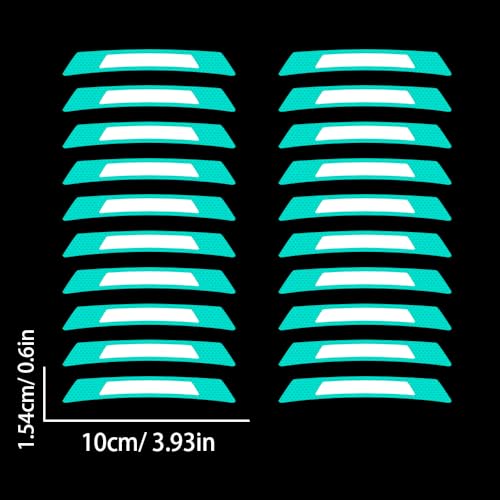 Image of 20PCS Strong Reflective Car Wheel Hub Stickers for Cars Helmet Night Safety Warning Reflective Stripe Decals Auto Truck Motorcycle Bicycle Wheels Rim Reflective Stickers (Fluorescent Green)