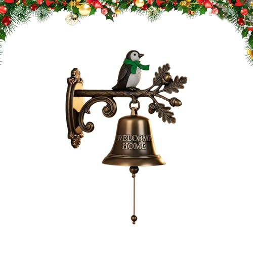 Biniveil Timbre para Puerta De Casa - Campanas Navideñas De Jardín Metálicas - Accesorios De Hogar para Entrada Cocina Oficina Restaurante Hotel Jardín Porche