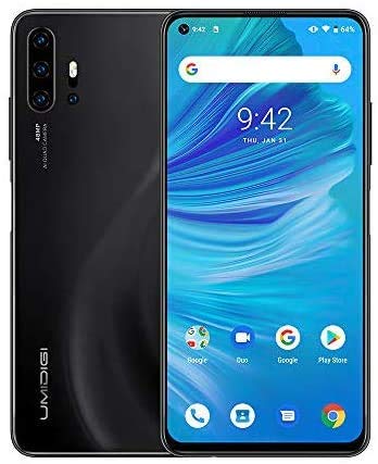 UMIDIGI F2, Smartphone 6.53'' FHD+ Android 10 Telefono Cellulare, 6GB RAM 128GB ROM, Quad Camera AI da 48 MP, Batteria da 5150mAh, Helio P70, NFC, Dual SIM 4G VoLTE Global Cellulari - Nero