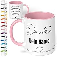 Personalisiertbare ‚Glück‘-Tasse – Weiße Tasse Mit Rotem Aufdruck, Perfektes Geschenk