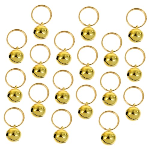 VANZACK 18pcs Copper Bells Christmas Bell Pet Collar Bells Diy Craft Bells Gilded 16mm Hanging Bell Craft Decorations