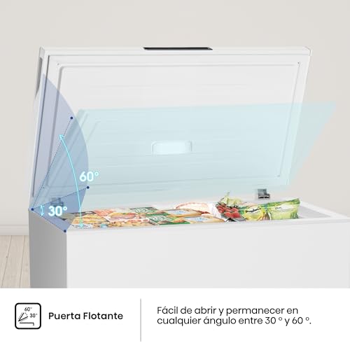 Hisense FT386D4AWLYE - Arcón Congelador Horizontal, Cesta con Asa, Función Dual convertible en Modo Frigorífico, con 297 L de Capacidad Neta, Silencioso, Color Blanco - imagen 8