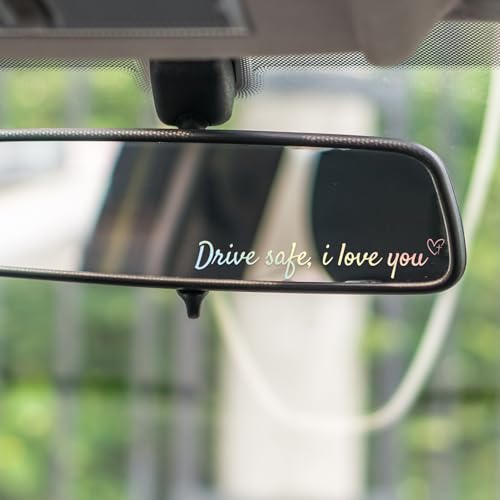 Image of Pack 3 Hello Beautiful Rearview Mirror vinyl stickers, Driver safe I love You car decals, Cute truck decals, water bottle stickers, Waterproof Sticker for car, laptop, motivational, bookish (Drive)