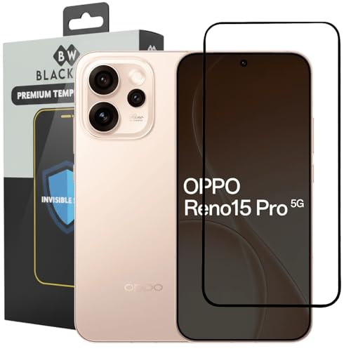Image of Blackwik Tempered Glass Screen Protector for Oppo Reno 15 pro with Edge-To-Edge Protector Coverage | Easy Installation Kit (Black)