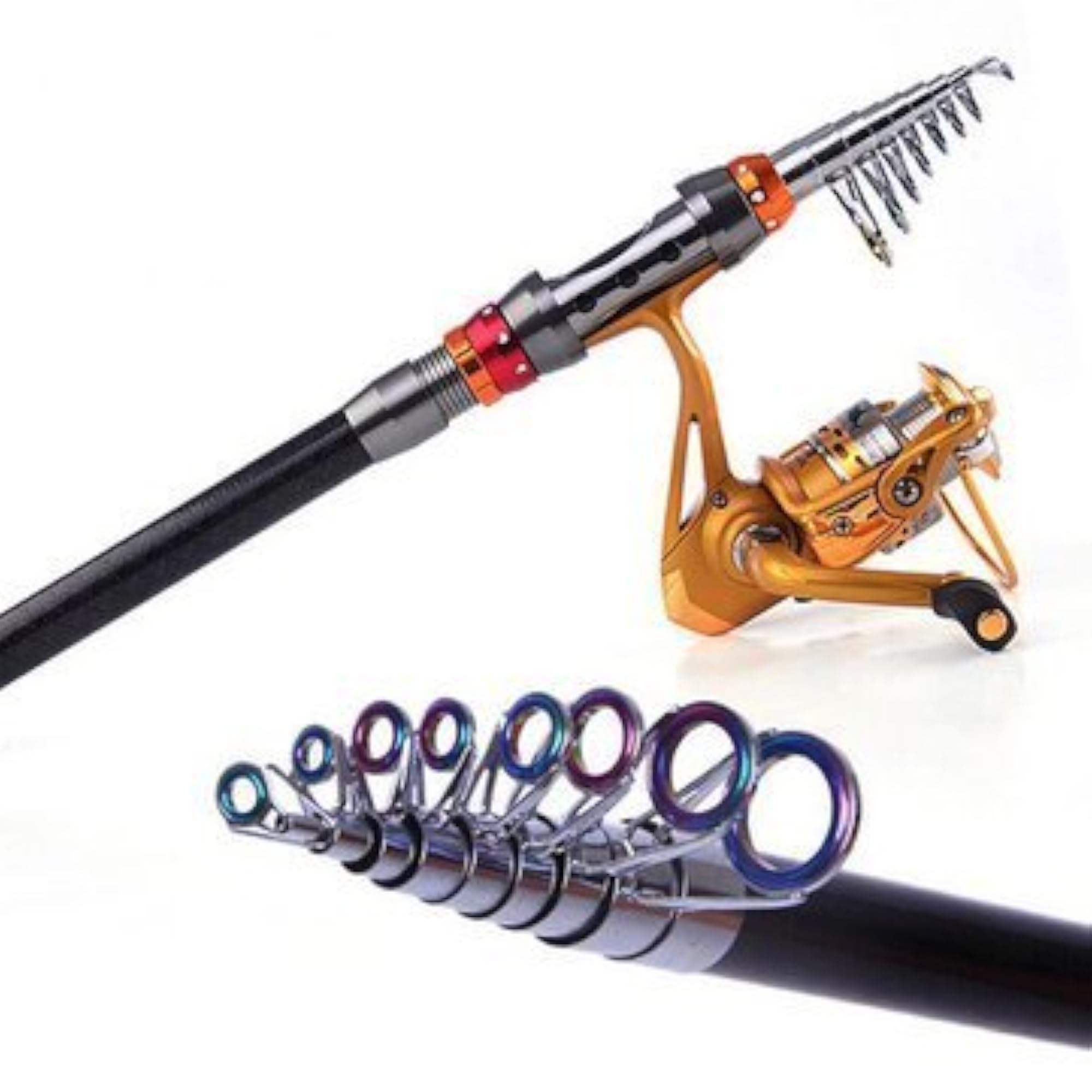 2.4M Telescopic Carbon Spinning Sea Fishing Pole