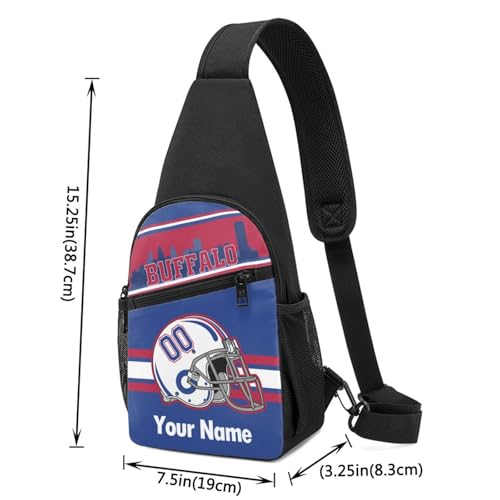 Bufallo Sling Bag,Custom Crossbody Sling Backpack With Name And Number,Personalized Cross Chest Bags,Sling Shoulder Backpack Daypack For Men Women Travel Outdoor4