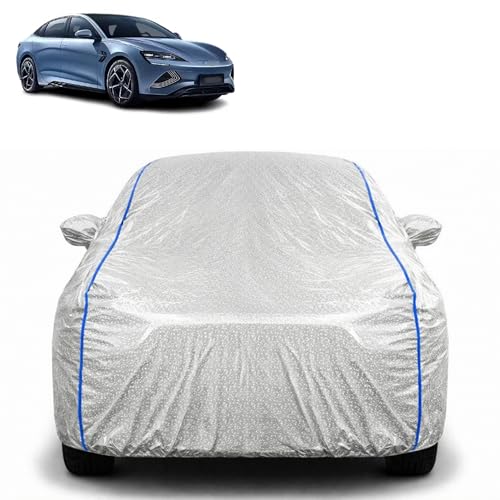 Image of Waterproof Car Cover for BYD Seal | All Weather Protection | UV Resistant & Dustproof | Soft Cotton Lining to Prevent Scratches | Triple Stitched with Mirror Pockets & Elastic Hem