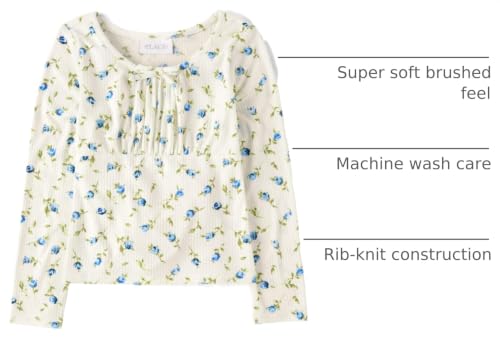 Image of The Children's Place Girls' Everyday Casual Long Sleeve Knit Shirts