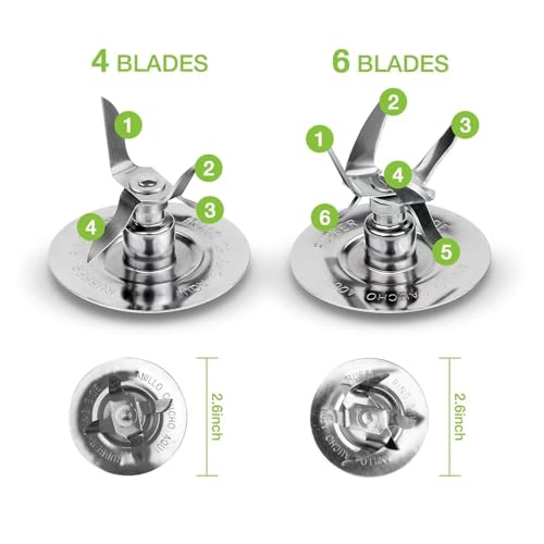 Cuchilla de licuadora compatible con Oster fabricada con materiales de alta densidad 7