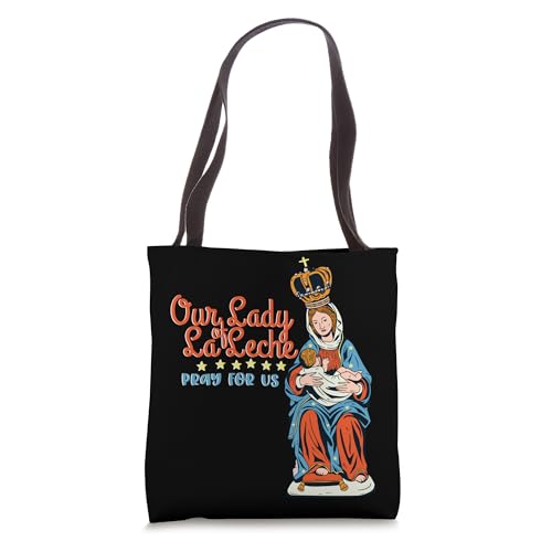 Bolso tote católico para nuevas mamás con la Virgen de La Leche miniatura 1