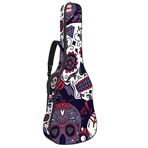 TIZORAX Housse pour guitare acoustique Day of the Dead Sugar Skull avec imprimé floral personnalisé Housse de transport… - Les Beatles, Paul McCartney, John Lennon, RIngo Starr, George Harrison TIZORAX Housse pour guitare acoustique Day of the Dead Sugar Skull avec imprimé floral personnalisé Housse de transport…