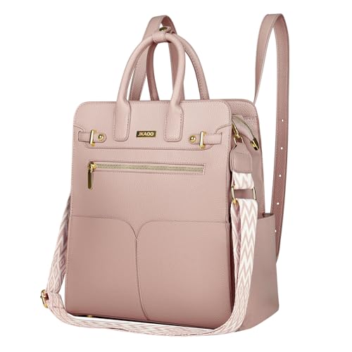 Image of JKAOO Backpack Purse for Women PU Leather Travel Backpack, Pink | 4 in 1 Designer Convertible, Removable Strap