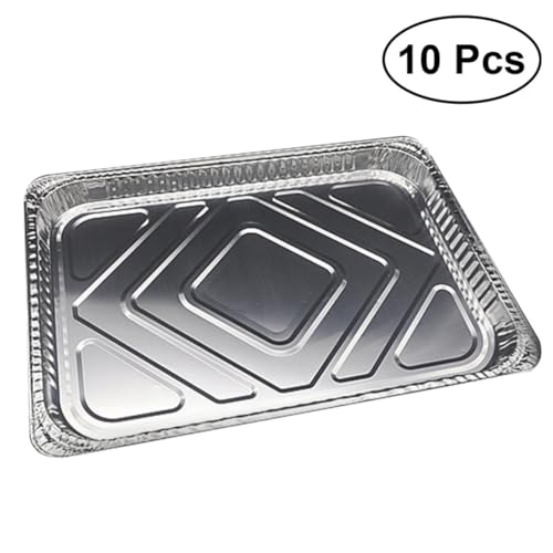 Bandeja de papel de aluminio que recoge la grasa de la barbacoa, pack de 10 piezas plata 3