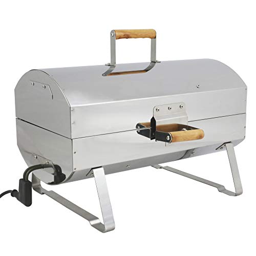 Nokkela Grill und Räucherofen 1200W kompakter Elektro-Smoker aus Edelstahl, für Fisch & Fleisch