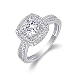 Epinki Weißgold 14 Karat 585 Partnerringe Echter Schmuck, Zierlich Klassiker Freundschaftsringe mit Moissanit, Eheringe 14K Gold, Gr.51 (16.2)