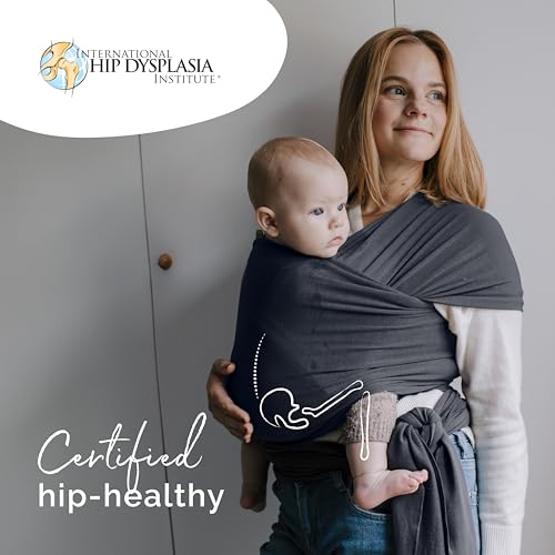 Image of Boba Baby Wrap Carrier - Original Baby Sling Carrier for Newborns (7-35 lbs), Soft, Secure, Hands-Free & Ergonomic, Ideal for Comfortable Bonding, New Parents (Serenity Charcoal)