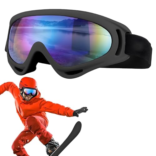Anberyoo Ski Goggles, Motorcycle Goggles, UV Protection, Adjustable Snowboard Snow Goggles for Men, Women, Adult, Youth