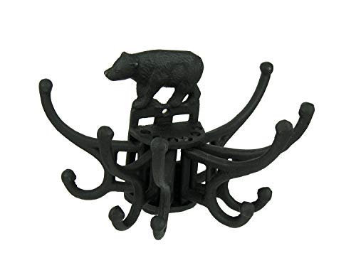 Black Cast Iron Rustic Bear Pivoting Wall Hook #TOP6