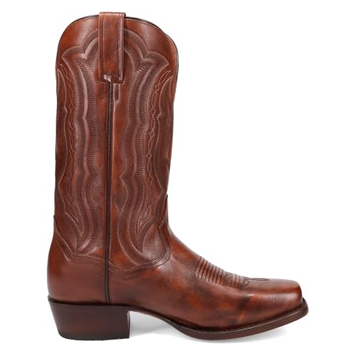 Image of Dan Post Boots Mens Wade Embroidered Square Toe Casual Boots Mid Calf - Brown