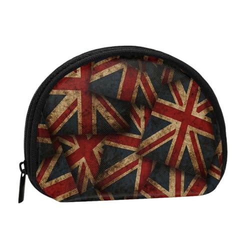 Portable Coin Purse Vintage Uk British Flag Mini Zippered Money Pouch Card Holder