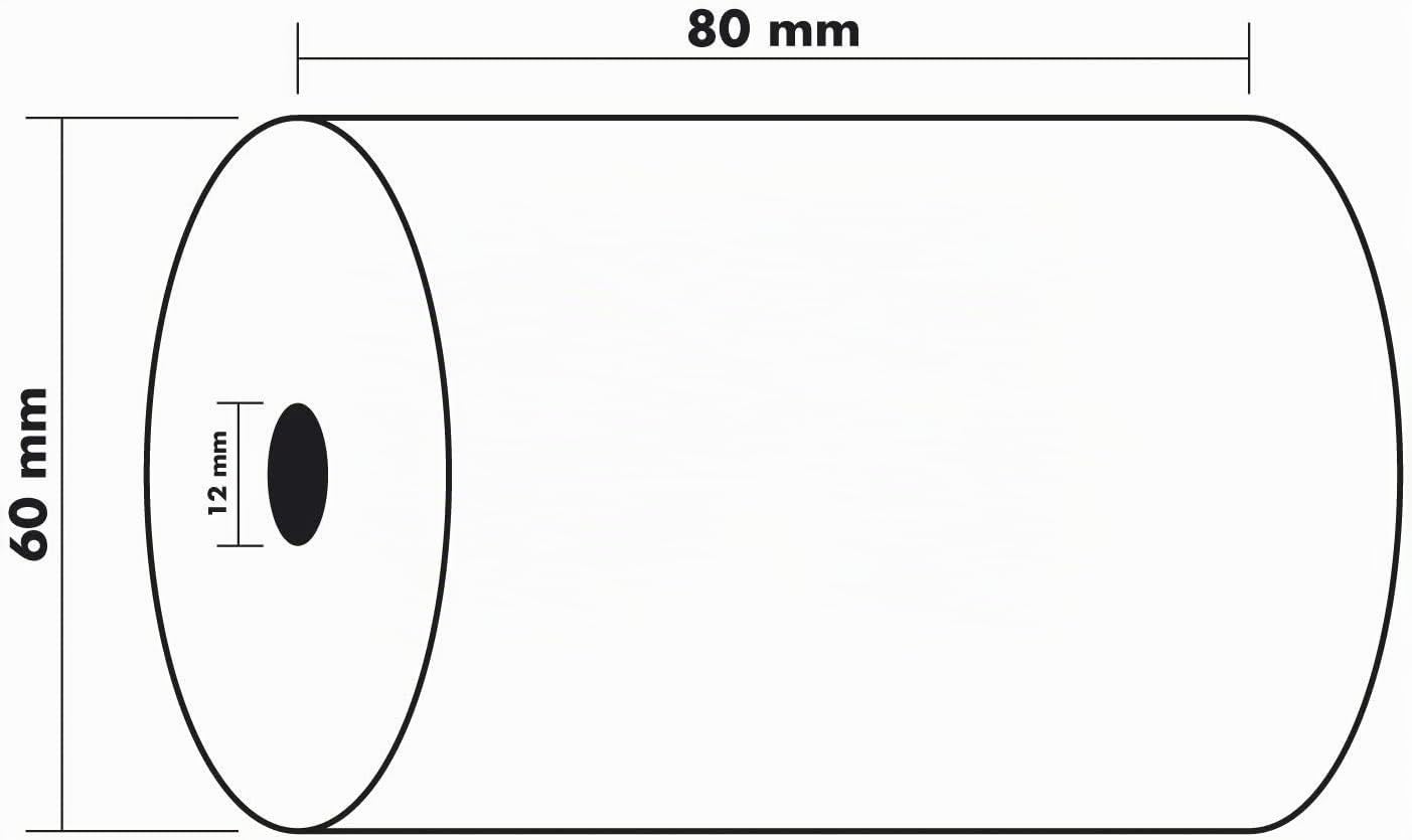 Carton de 50 bobines pour balance 80 mm x 60 mm Papier thermique 55 g/m² sans Phenol. Blanc - rouleaux bobine de caisse