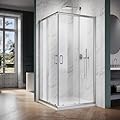 ELEGANT Corner Shower Enclosure For Bathroom 36 in.D x 36 in. W x 72 in. H, Double Sliding Shower Door with 1/4 in. Clear Glass, Brushed Nickel (Shower Base Not Included)