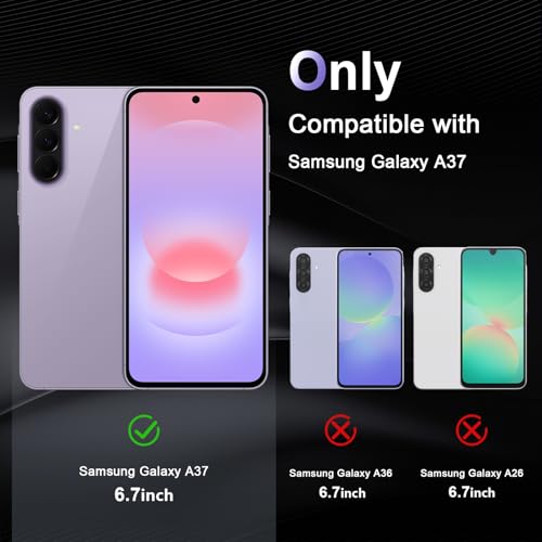 Image of Case for Samsung Galaxy A37 5G, Military Grade Drop Protection Phone Case, Yellowing Resistant, Anti-Scratch Hard PC Back, Shockproof Hard Ultra-Thin Protective Cover, Clear