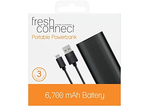 Fresh Connect cargador portátil, 6700 mAh, banco de baterías Ecvig de alta capacidad. Pequeño, ligero y universal