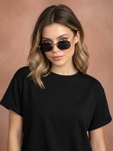 Image of JUNEBERRY Pure 100% Cotton Oversized Loose Fit Drop Shoulder Round Neck Boyfriend Fit Solid Half Sleeves T-Shirt for Women & Girls (Sizes: S to 2XL)