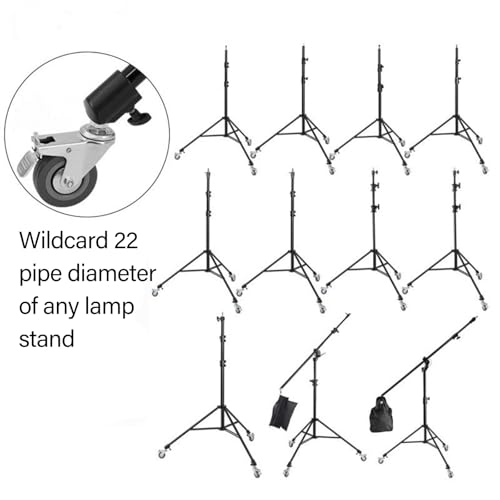 Image of Heavy Duty Rolling Light Stand with Swiveling Casters 360 Degree Rotating for Photographers and Video Production Teams Studio Equipment Rolling Base