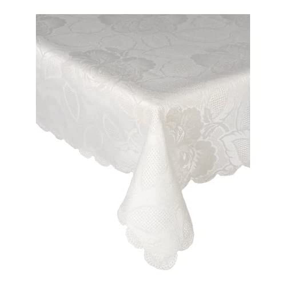 Emma Barclay Damask Rose Tablecloth, Cream, 70 x 108 Inch