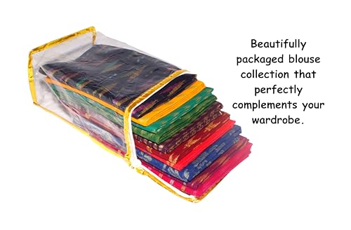 Image of Nilavan's Designer Unstitched Blouse Materials | Gorgeous Traditional Multi-Color Blouse Pieces for Women