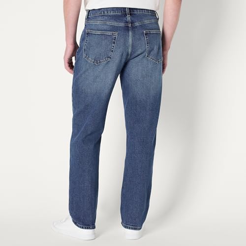 Image of Amazon Essentials Men's Athletic Fit Jeans with Extra Room in Hip and Thigh, Low Stretch Denim, 5 Pocket Styling